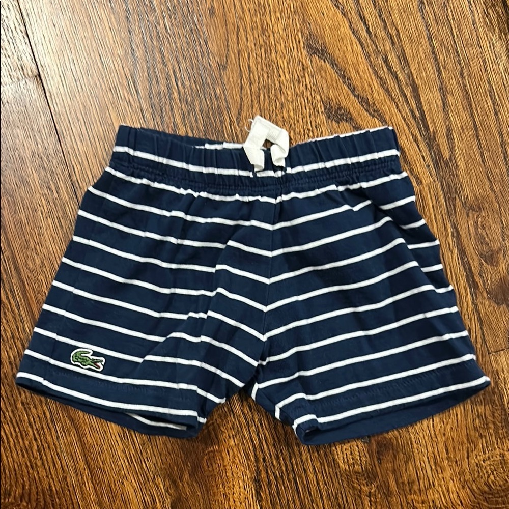 Lacoste Blue and White Striped Shorts
